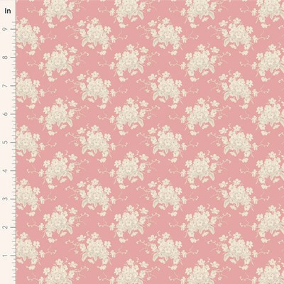 TILDA - Sunday Brunch - White Flower - Pink 1/4yd