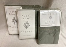 Vtg NOS Martex Royal Legacy Olive Green Full Size Sheet Set