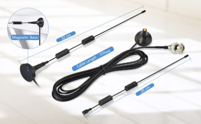 HF VHF UHF 115 cm antenna aerea telescopica BNC per scanner polizia radio prosciutto FM EUR 2,80