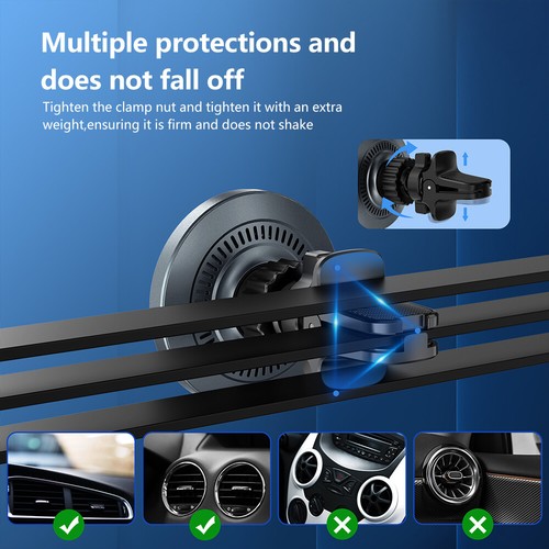 MagSafe Car Mount Air Vent/Dashboard Magnetic Phone Holder 15W Wireless Charger - Picture 6 of 15