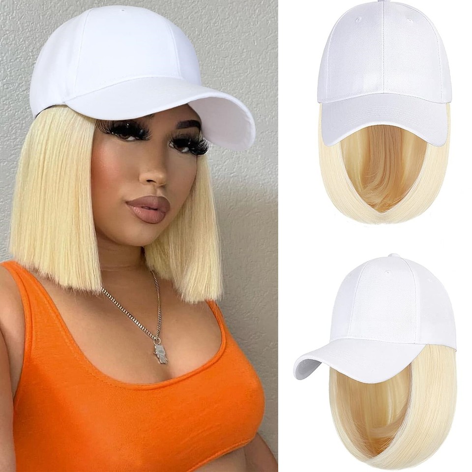 Baseball Wig Hat Straight Hair Wigs Cap with Hair Baseball Cap Wigs Hat