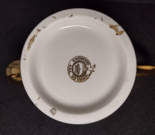 Vtg Kingwood China Co. 22k Weeping Gold w/Roses Teapot Creamer & Sugar Bowl Set - Picture 6 of 12