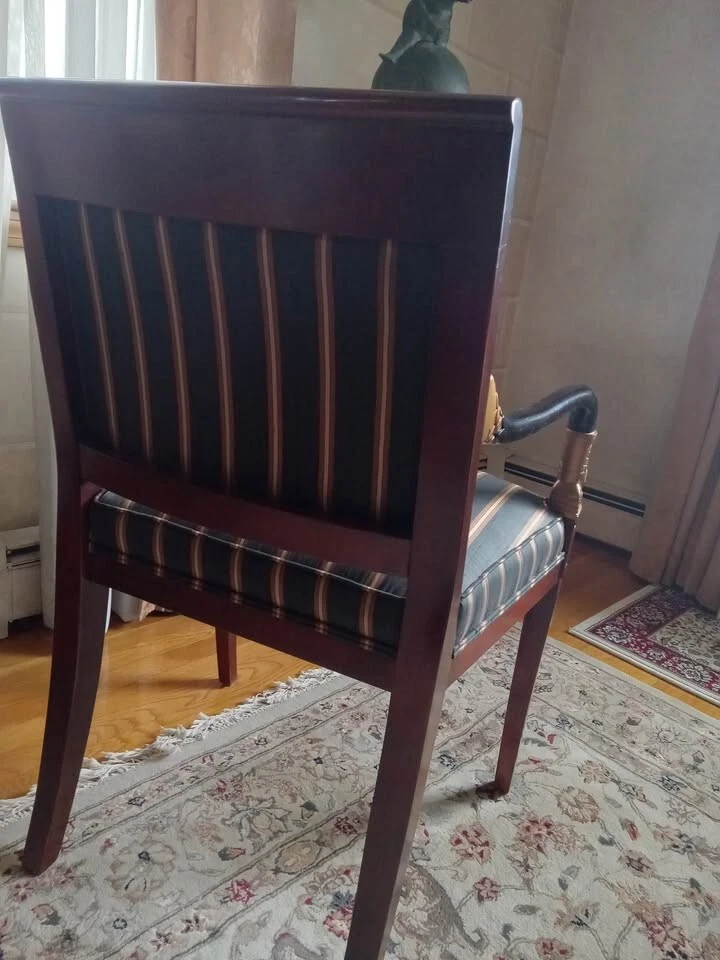 Juego 2 Sillas Ethan Allen Pez Delfín Período Neoclásico Koi Luis XV Par Foto 4 de 4