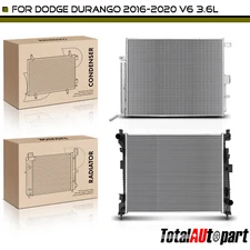New Aluminum Radiator & AC Condenser Cooling Kit for Dodge Durango 16-20 3.6L