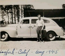 1945 Fishing Trip Plymouth Car & Fishing Pole Hayfork Calif Personalized Photo