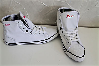 weiße LEVI'S Canvas Sneaker Gr. 38 UK 4 US 5 BRANDNEU gemischt s/w