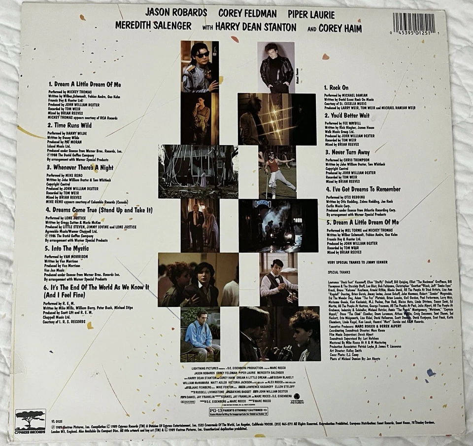 Dream A Little Dream - Movie Soundtrack VERY RARE Import (LP Vinyl 1989) - Image 2 of 4