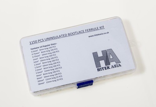 1150pcs Non Un-Insulated Bootlace Ferrules Cord End Terminals Kit 0.5mm² - 16mm² - 第 2/3 張圖片