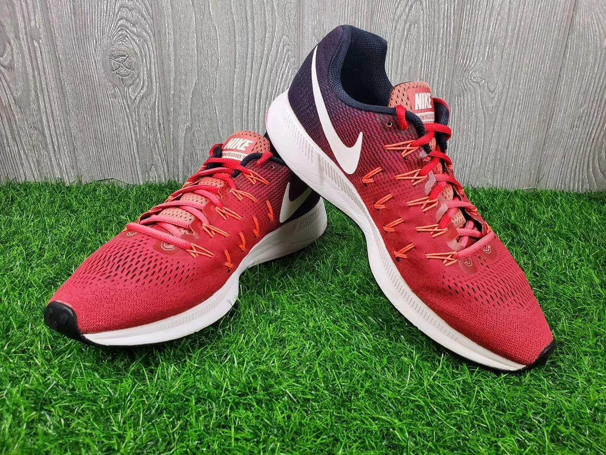 mal humor Discreto pestaña Nike Mens Air Zoom Pegasus 33 831352-601 Red Running Shoes Lace Up Size 11  | eBay