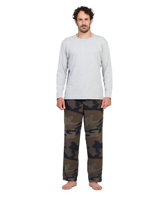 LAPASA Men s Casual Loungewear Fleece Pyjama Set Relaxed Fit Lounge Size XL