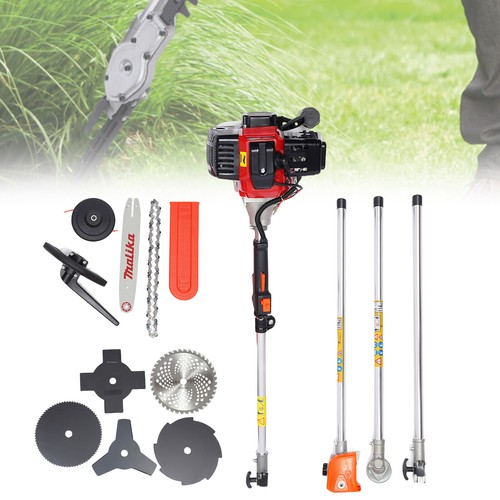 10 in 1 52cc 2-stroke Trimmer Brush Cutter Grass Wacker Weed Eater Lawn Mower - Picture 3 of 17
