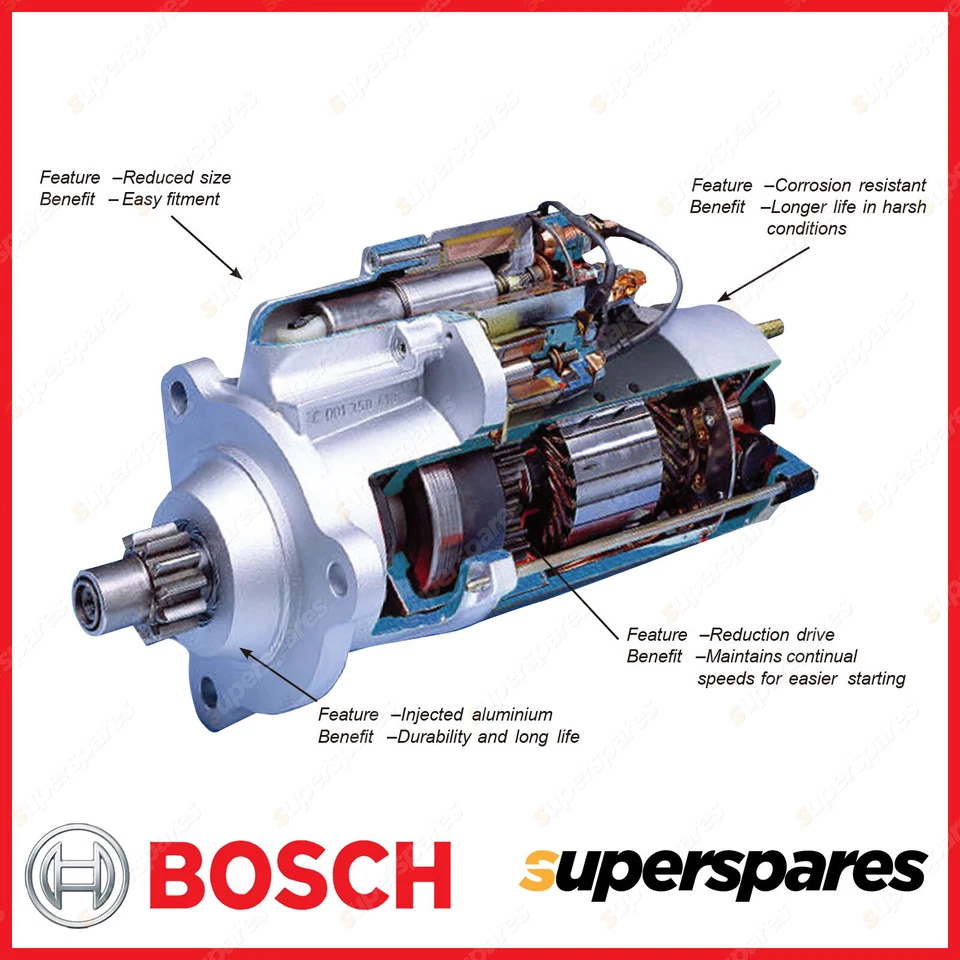 Bosch Starter Motor for Mercedes Benz C180 C204 C200 C230K C250 CLC200 CLK200K - image 2 of 4