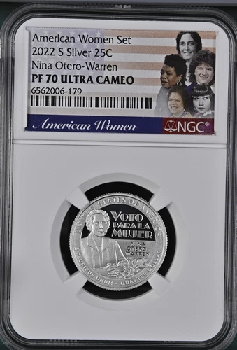 2022 S Nina Otero-Warren Silver Proof Quarter - NGC PF70  Ultra Cameo