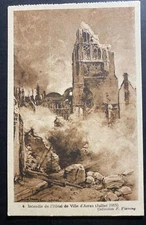 Mint France RPPC Real Picture Postcard WW1 arson of arras city hall