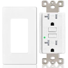 20A Amp GFCI Outlet GFI Receptacle Tamper Resistant TR WR with Decor Wall Plate