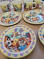 Baby Looney Tunes Wedgwood Warner Bros. 8 Pc Plate Bowl Set England Earthenware