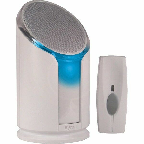 Byron 00.640.58 BY301 100M Wireless DL Doorbell and Flash White for