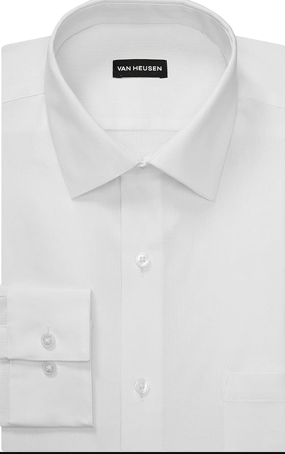 Van Heusen Men's Dress Shirt Regular Fit Stain Shield Stretch White XL