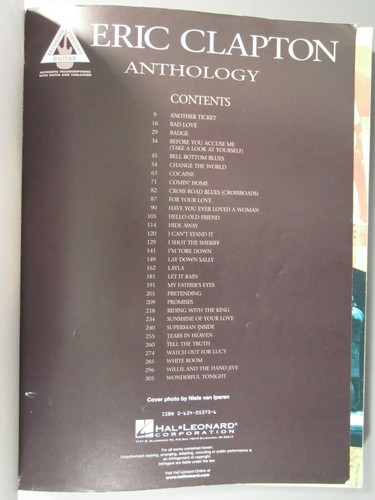 Eric Clapton Anthology SONGBOOK Guitar Tab Tablature Sheet Music - Picture 4 of 7