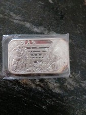 Christmas Scene 1 Oz .999 Fine Silver Bar 45.00 per troy oz