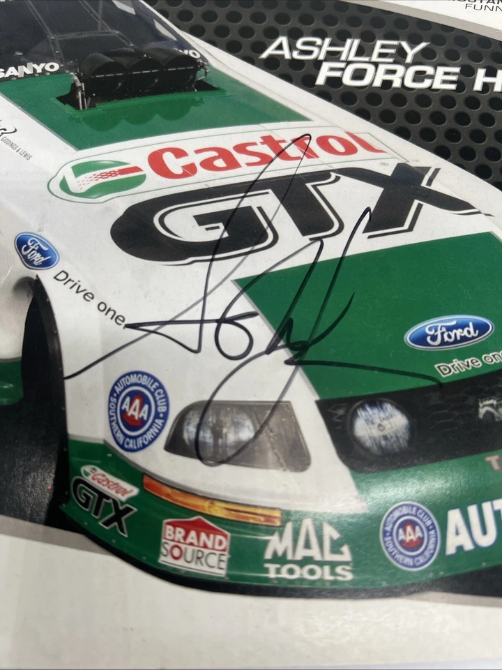 Ashley Force Hood Hand Signed Cardstock 2009 NHRA Dragster Nitro Funny Car 8x10 - Image 2 of 3