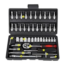 Kit de herramientas de reparación de automóviles 46 piezas Juego de enchufes Herramientas de reparación de automóviles para reparación de automóviles con caja