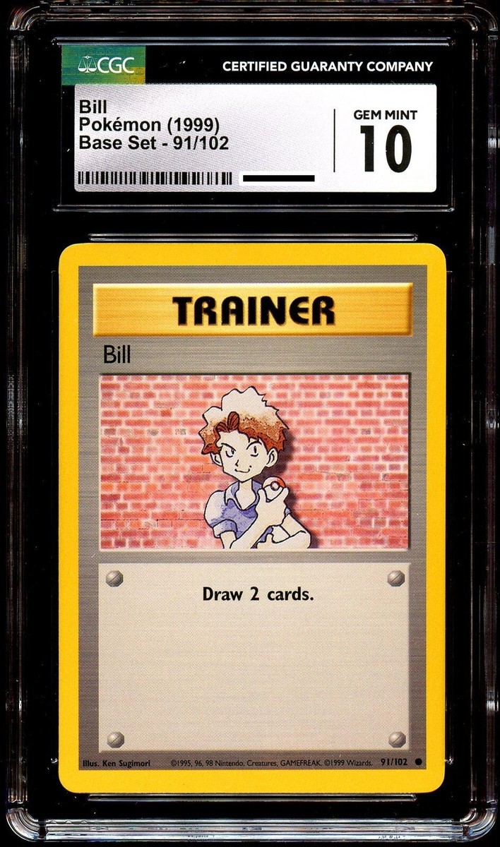 CGC 10 GEM MINT Bill 91/102 Base Set Pokemon Card | eBay