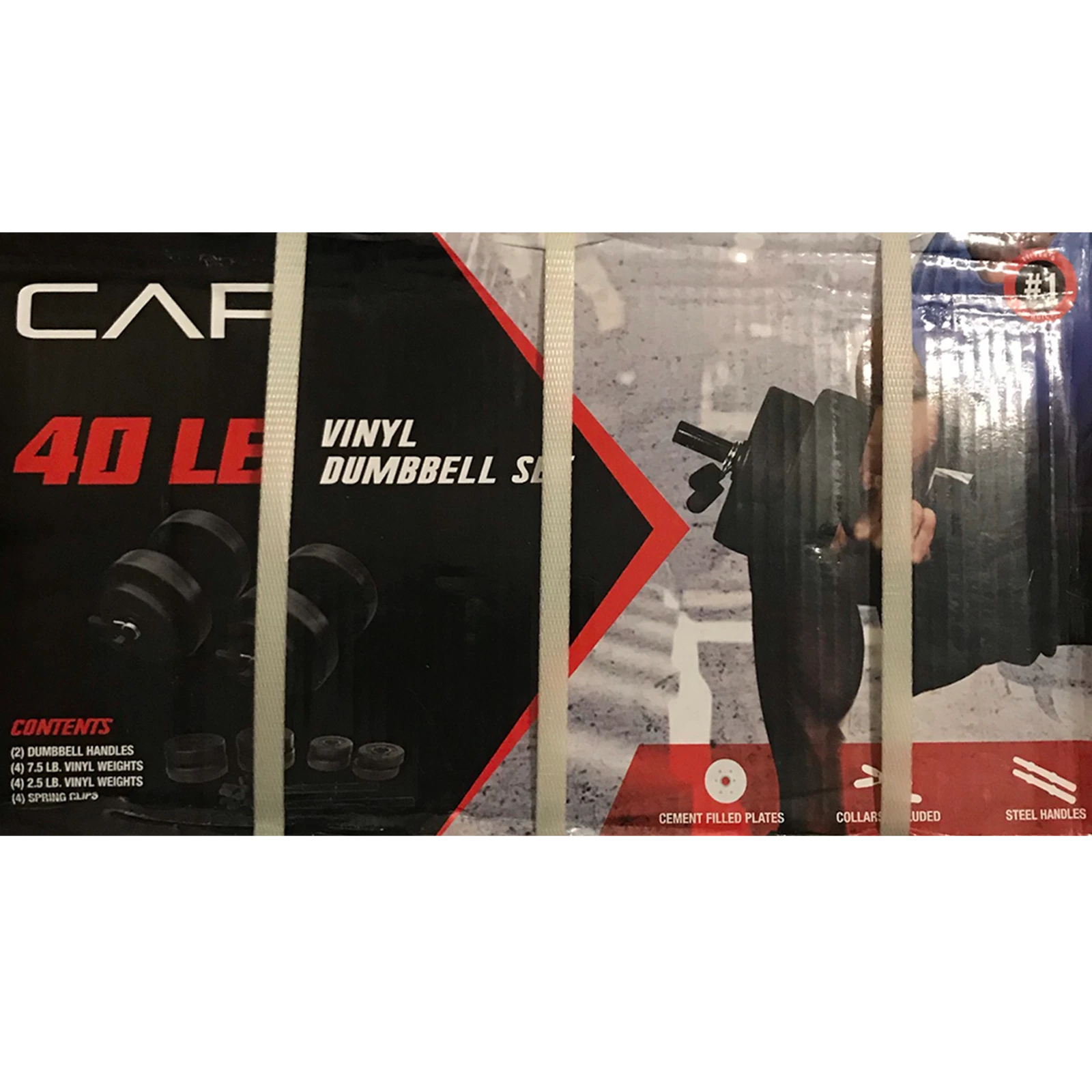 New CAP 40lb Total Adjustable Vinyl Dumbbell Weight Set 40lbs Free Shipping