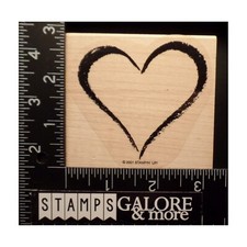 Stampin' Up RUBBER STAMPS 2001 SKETCH IT LARGE HEART LOVE VALENTINES 08