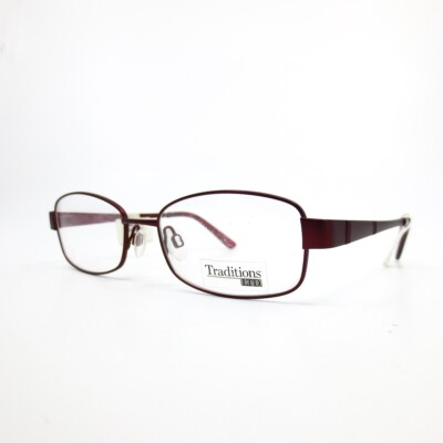 Traditions AN 174 COL 30 Burgundy Red Rectangle Eyeglasses 51[]17 135 a3