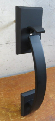 Door Handle Set Large Vertical w/Thumb Lever Small Horizontal Handle Black
