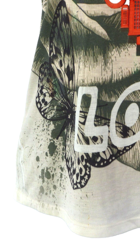 Love London Top Blusa T Shirt MODA Bianco Girocollo Manica Corta Casual S - Foto 5 di 12