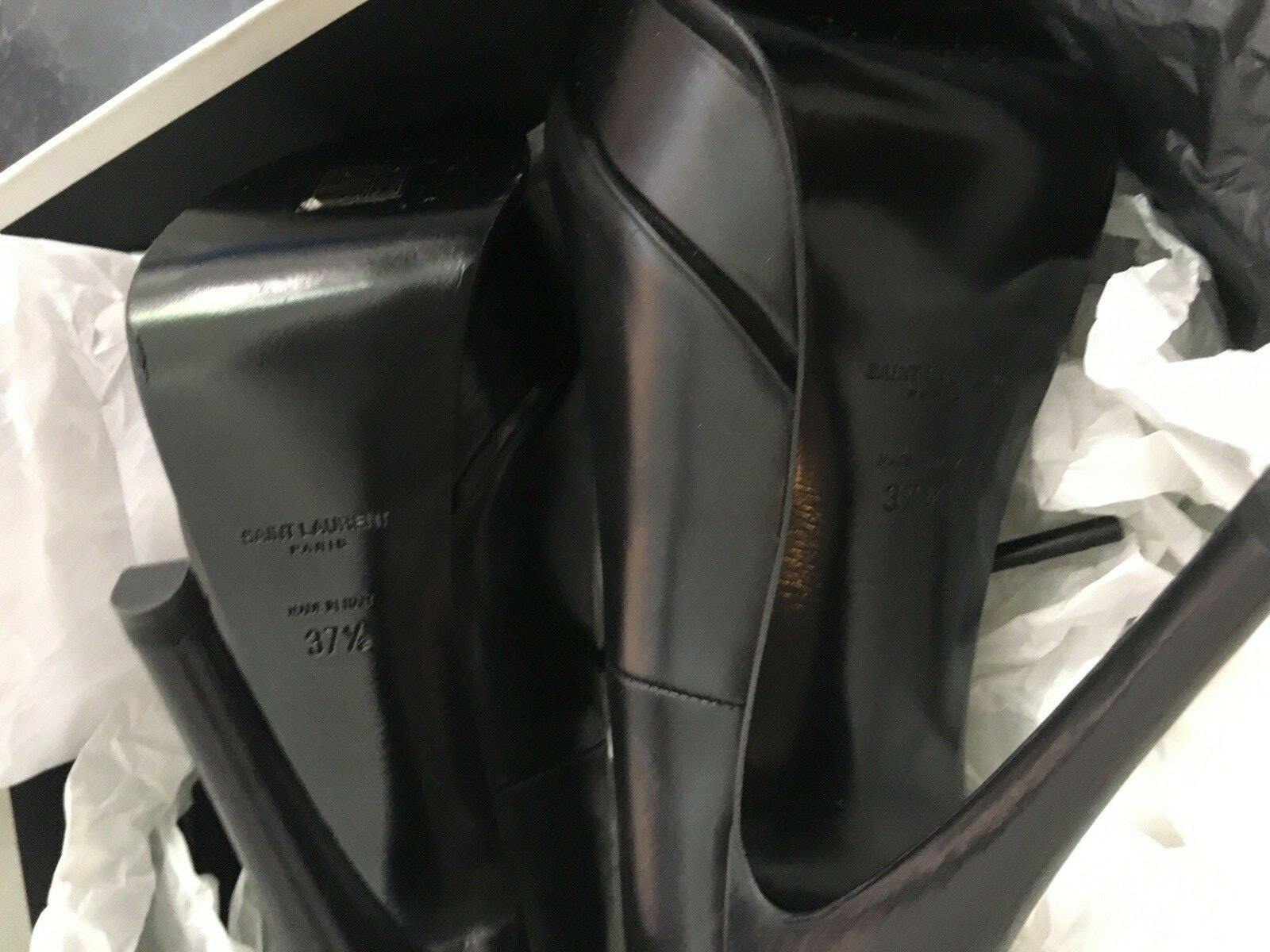 Nuove con scatola décolleté con plateau 100% originali YSL Saint Laurent in pelle nera $850 taglia 37 5