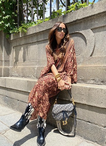 ZARA NWT WOMAN PRINTED KAFTAN KHAKI BROWN REF: 8054/255 ONE SIZE - Picture 8 of 23