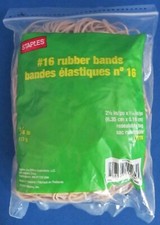 Staples #16 Rubber Bands 2 1/2" x 1/16" 1/4 lb (113g) #17775 Resealable Bag
