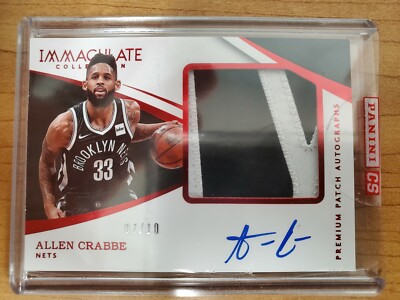 2017-18 Panini Immaculate Premium Red /10 Allen Crabbe #PP-ACB Patch Auto