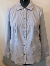 NEW Chico s 3 Blue White Sz 16 18 Stretch Blazer Jacket Spring NWT 139