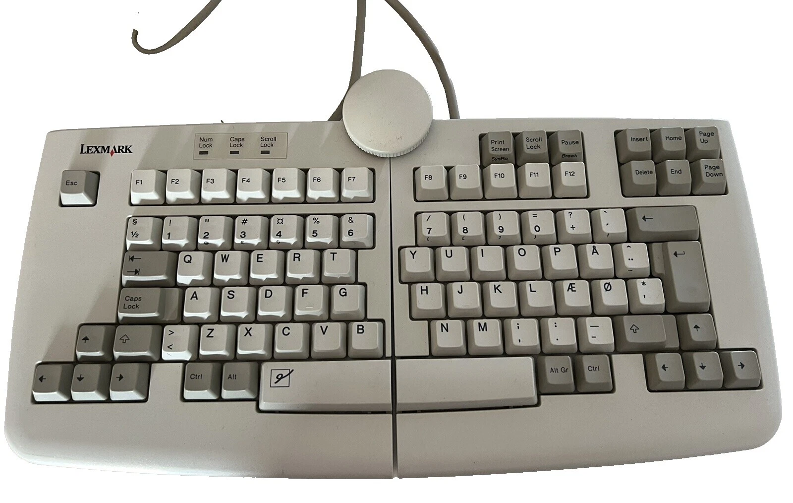 Teclado ergonómico de computadora IBM y teclados numéricos