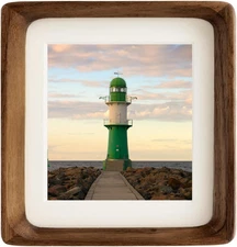 Natural 5X5 Picture Frame Wood with Mat for Pictures 3.5X3.5 or 5X5,Square Wall