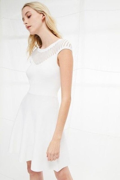 Women French Connection Dress White Viscose 36 / S