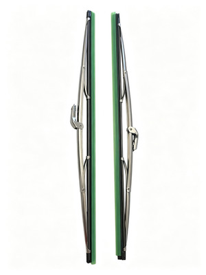 15'' In Polished Stainless Steel Front Windshield Wiper Blades 1 Pair