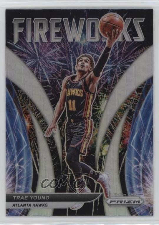 2021-22 Panini Prizm Fireworks Silver Prizm Trae Young #25 1i3m