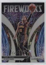 2021-22 Panini Prizm Fireworks Silver Prizm Trae Young #25 1i3m