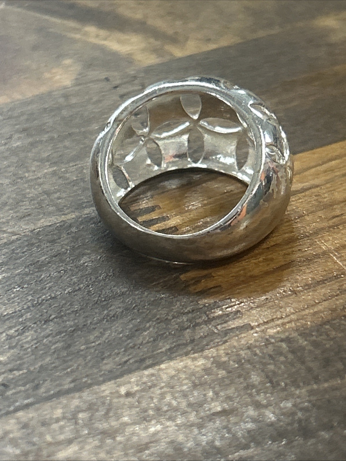 925 Circle Pattern Sterling Silver Ring Size 7.5 … - image 2