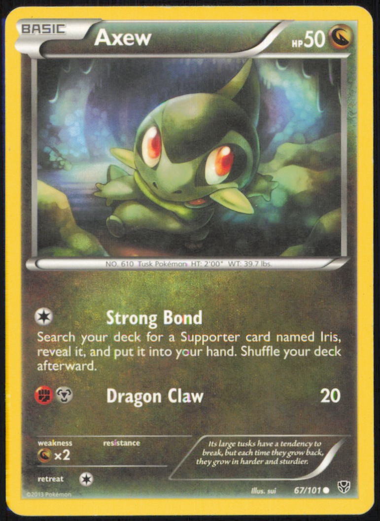 AXEW 67/101 COMMON PLASMA BLAST POKEMON LIGHTLY PLAYED