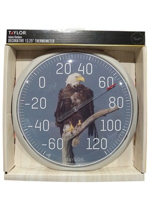 Taylor, Nature Series, Eagle, Dial Thermometer, Wall Decor, 13.25 Inch, Gray