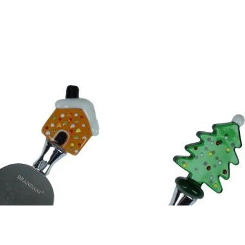 Set 3 Coltelli Formaggio Natalizi BRANDANI Christmas Vetro Inox Pan di Zenzero, fotografia 3 di 9
