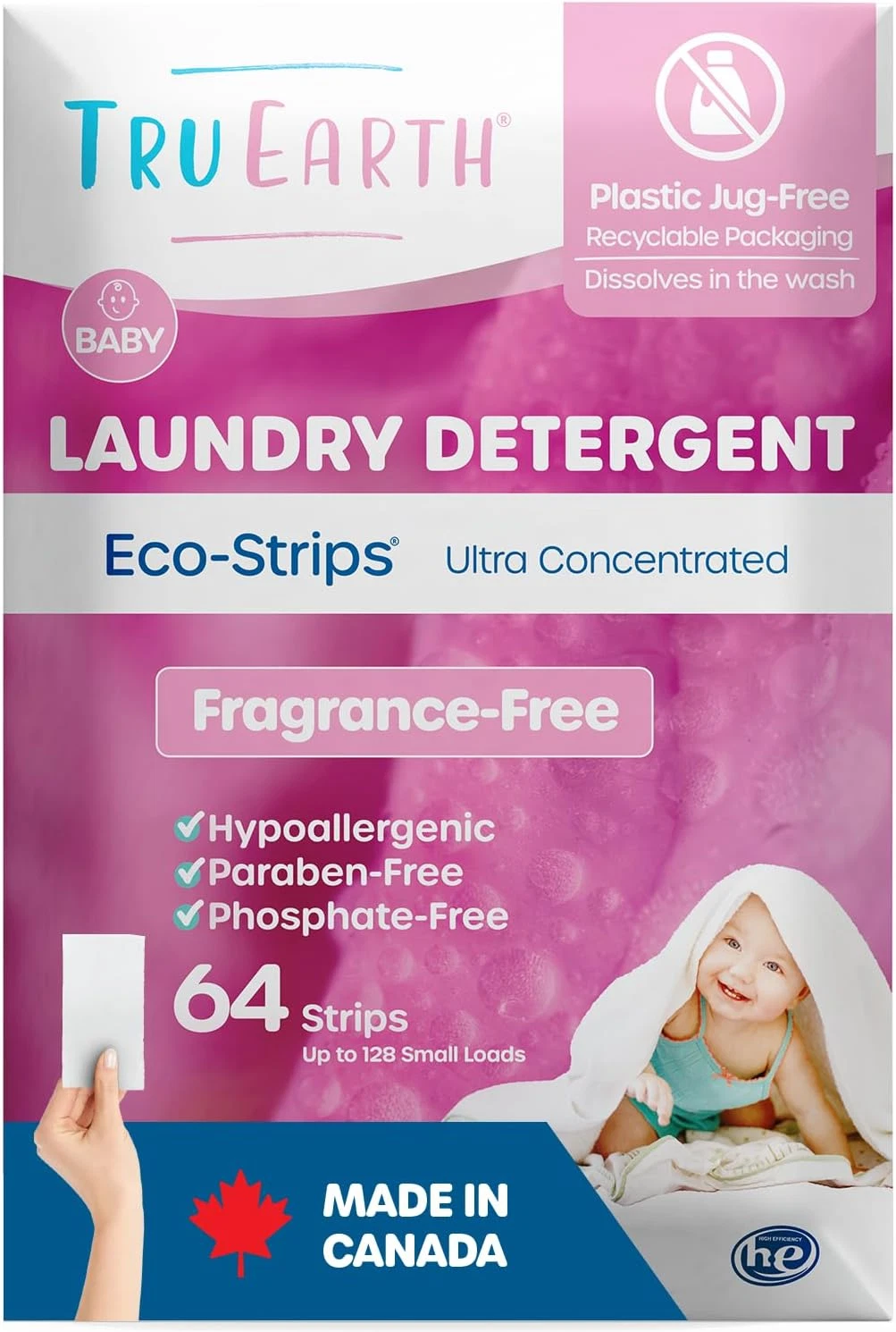 Tru Earth Baby Laundry Detergent Sheets, Fragrance Free, 64ct, 128 Loads
Opens in a new window or ta