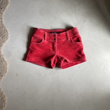 Mini Boden Girls Size 6 Red Corduroy Shorts Heart Pockets