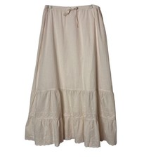 Brandy Melville Izzy Maxi Skirt One Size Boho Cottagecore Feminine Tiered Beige